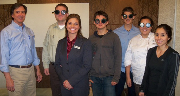 Workshop participants wearing LVSK goggles